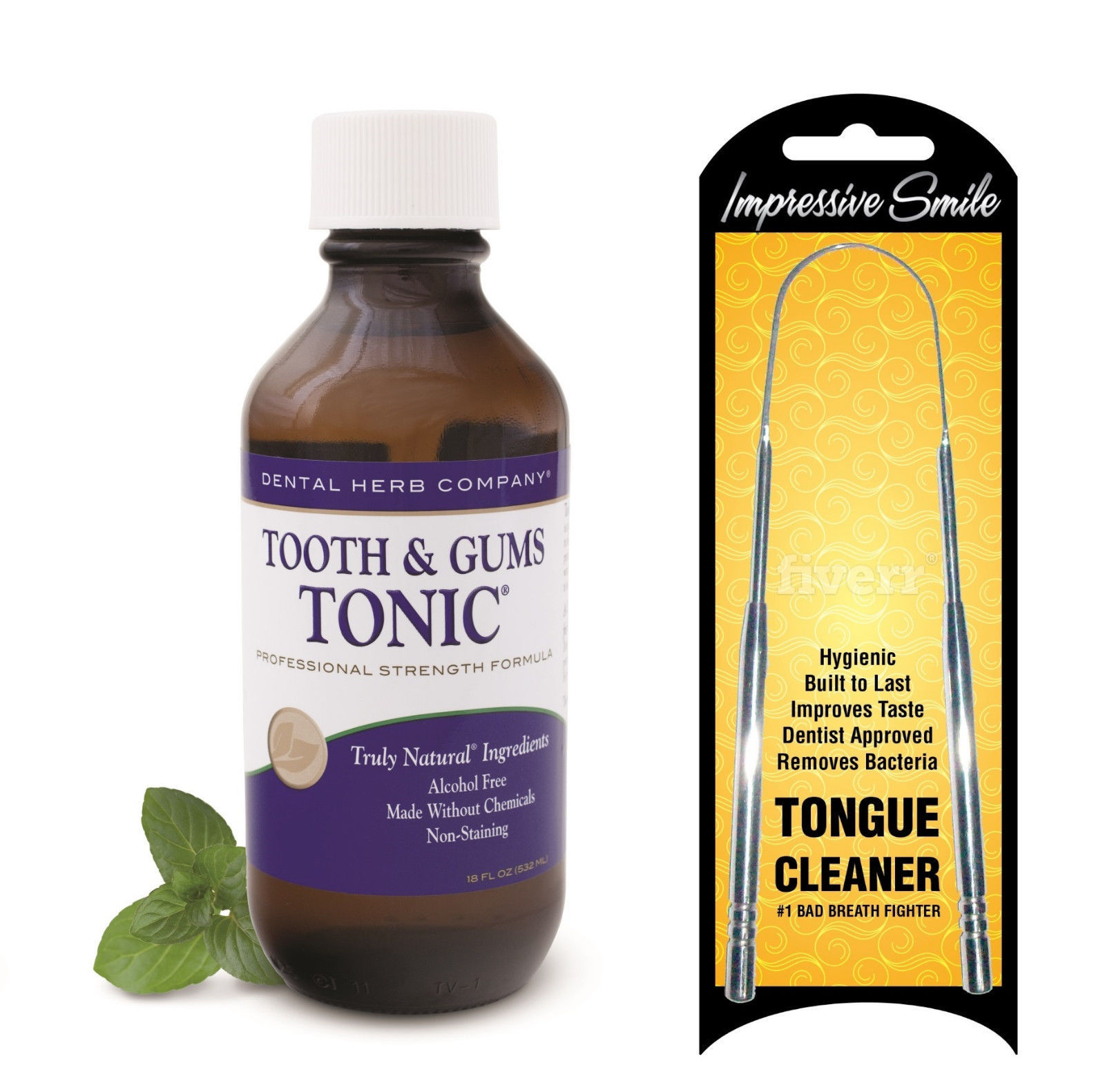 the dental herb company tooth and gum tonic and tongue scraper 