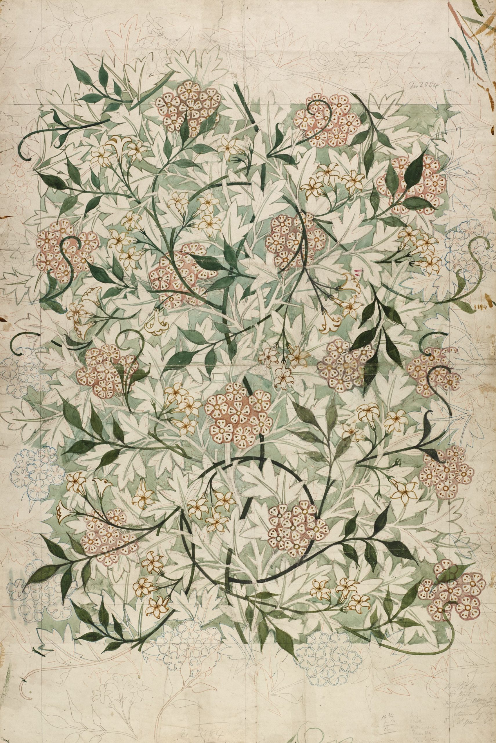 wall painting of flowers found at Birmingham Museums Trust 