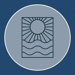 Best Books Logo for I'm Aquarius Overcome Depression: Mission Possible Program.  The logo is a sun above water on a dark grey background.